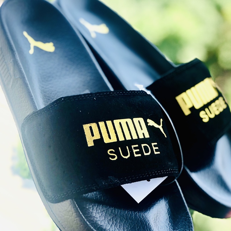 Dép unisex 𝐏𝐔𝐌𝐀 da lộn ❤️FREESHIP + Hộp❤️  dép mlb puma quai ngang hình con báo nam nữ thể thao kèm tem tag mác,đế pu