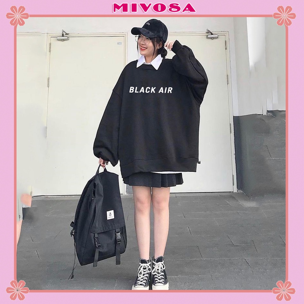 Áo nỉ BLACK AIR tay bồng Sweater unisex áo nỉ hoodie form rộng oversize 4 màu Ulzzang MIVOSA SW001 | WebRaoVat - webraovat.net.vn