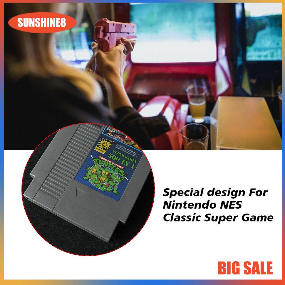 【SUN】500 In 1 For For Nintend Classic Super Game Cartridge Contra TMNT Bubble