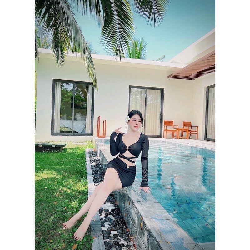 Set Bộ Áo Dây Hoa Nhí Bí Xoè + Quần Ống Xuông Dài