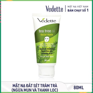 ☘️ Mặt Nạ Đất Sét Tràm Trà 80ml Tea Tree Oil VEDETTE - NGỪA MỤN VÀ THANH LỌC DA