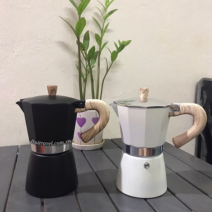 Ấm pha trà, cafe dã ngoại 150ml và 300ml - Bình pha cafe Moka du lịch nhỏ gọn- Bụi Travel