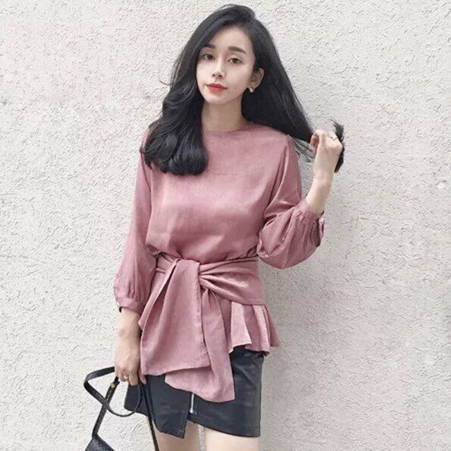 Áo lụa buộc eo