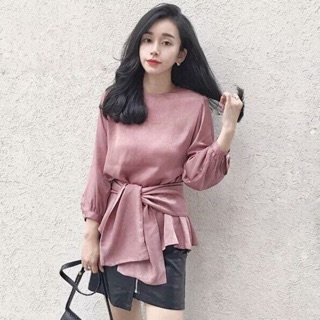 Áo lụa buộc eo