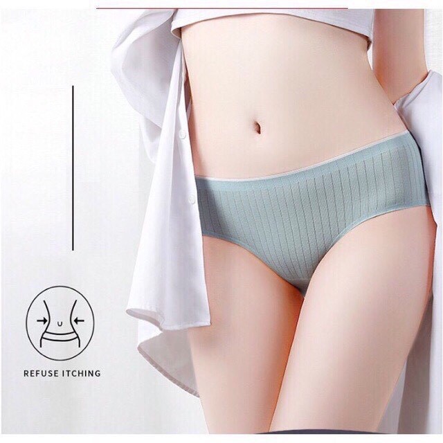 Combo 10 Quần lót nữ cotton gân tăm viền nơ ĐEN thấm hút mồ hôi
