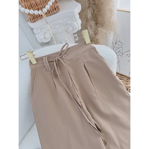 Set nữ set áo yếm đen+ quần suông nâu lên dáng xịn chất đẹp kèm sàn