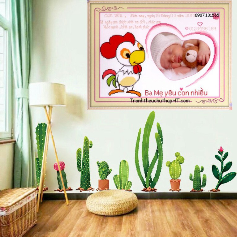 Tranh thêu chữ thập khung hình cho bé theo 12 con giáp