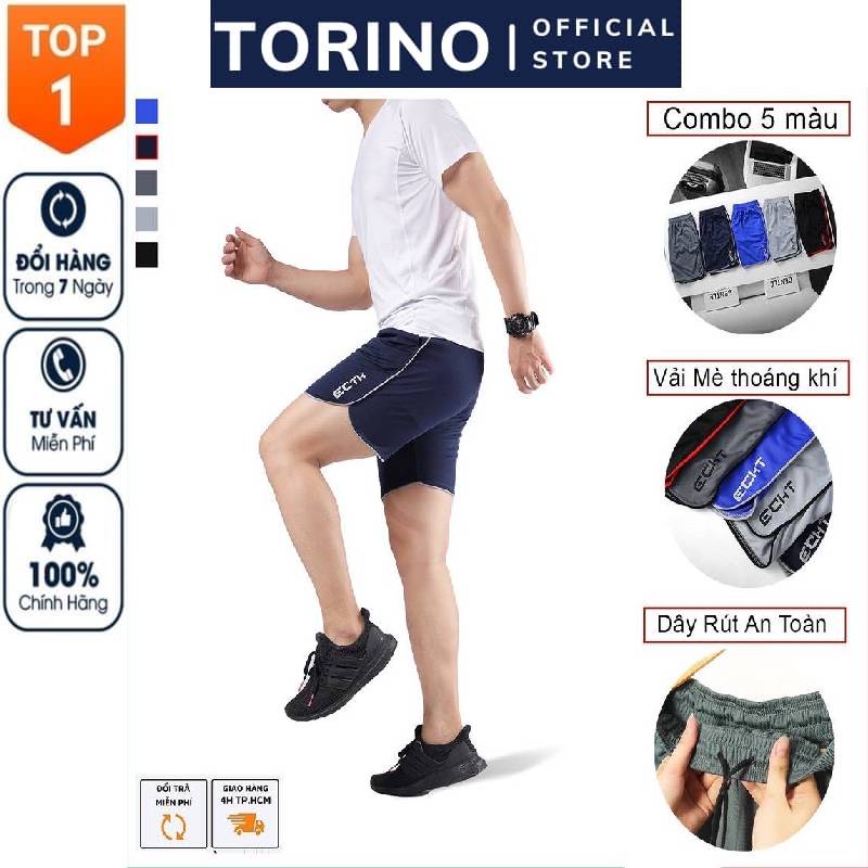 [𝐂𝐎𝐌𝐁𝐎 𝟑-𝟓] Quần đùi nam 𝐄𝐂𝐇𝐓, quần short tập gym, thể thao nam thoáng mát, co giãn tốt