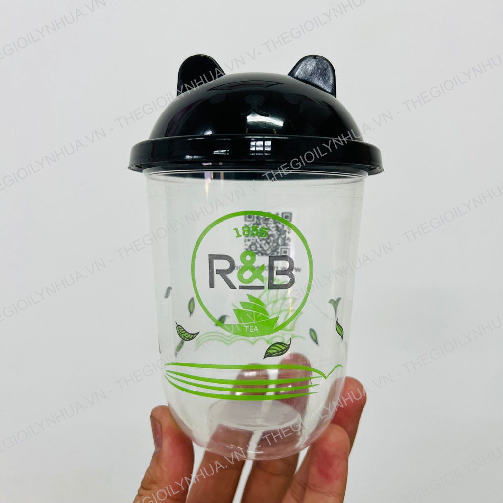 1000 nắp tai gấu, nắp ly nhựa hình tai gấu cho ly nhựa PP và ly đáy bầu phi 95