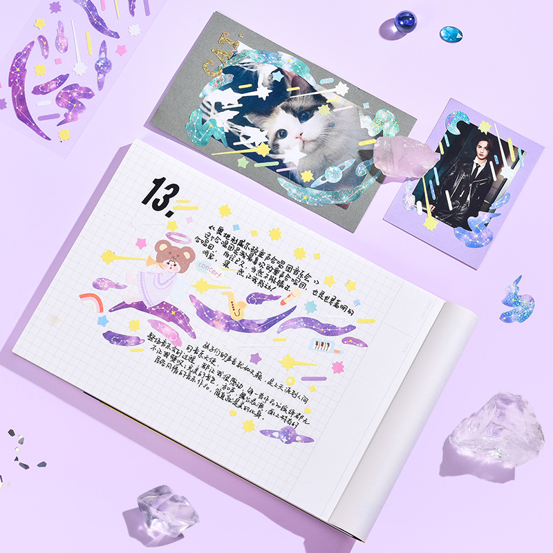 1 Tấm Sticker Dán Trang Trí Sổ Lưu Niệm