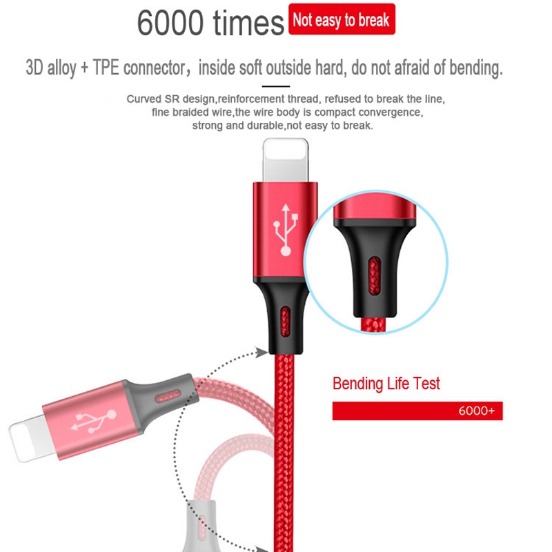 Dây Cáp Sạc Dữ Liệu Micro Usb Loại C 3 Trong 1 Dài 1m Dành Cho Điện Thoại Android Ios