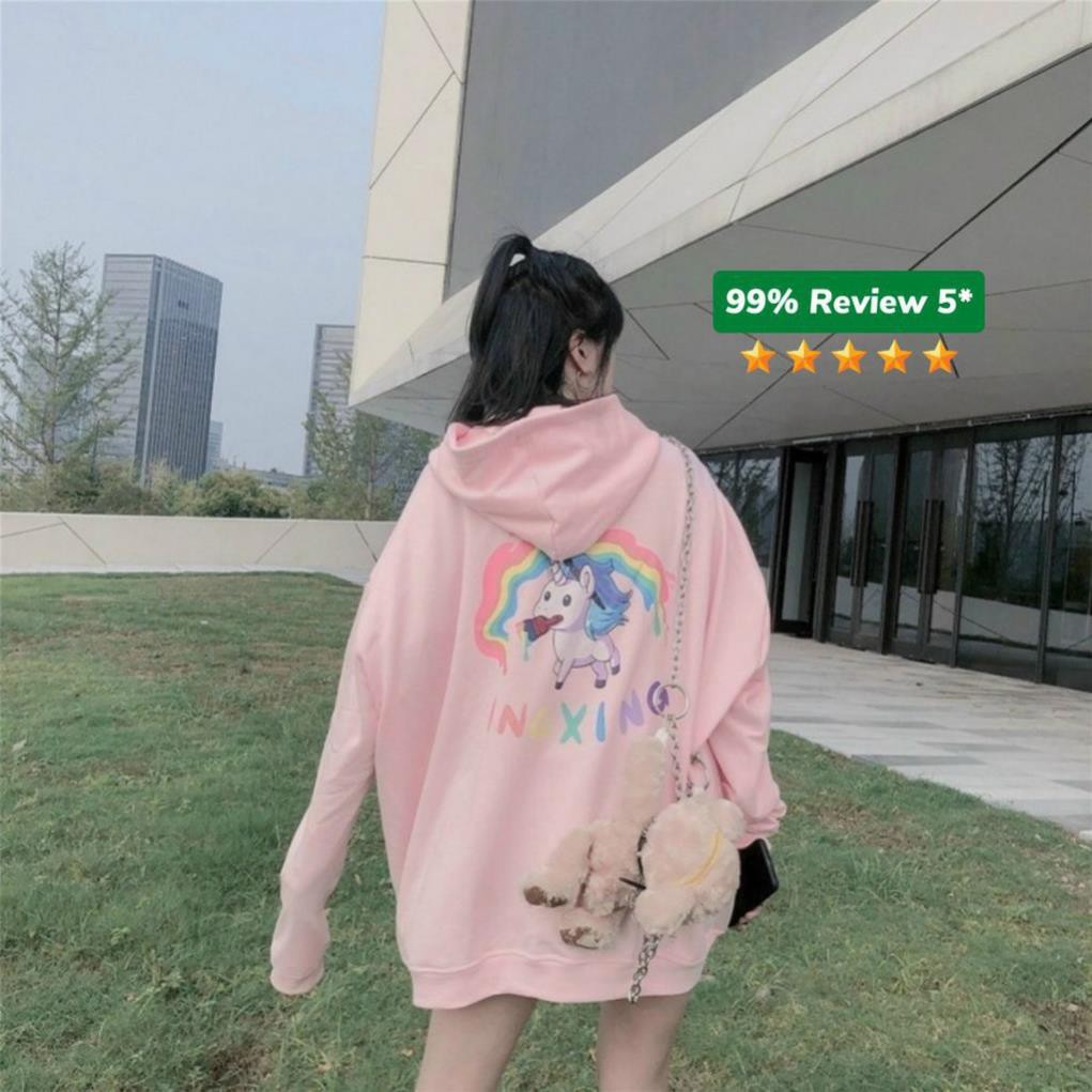 Áo khoác nỉ hoodie KN9 dây kéo, in cầu vồng INGXING tinh tế, chất liệu dày đẹp, ấm áp,