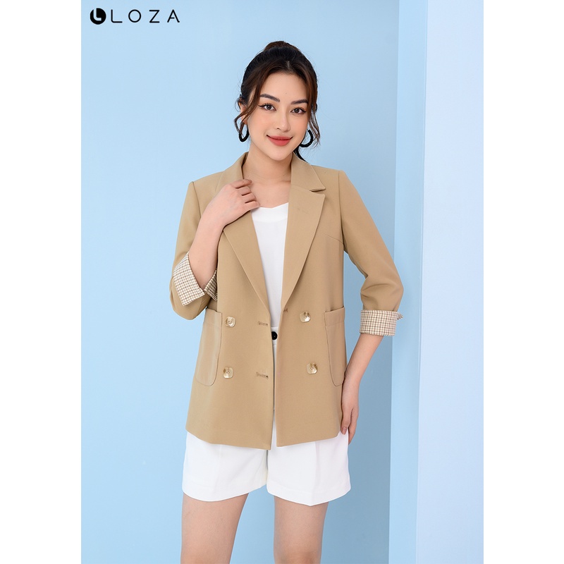 Áo blazer nữ LOZA tay kẻ LV111009