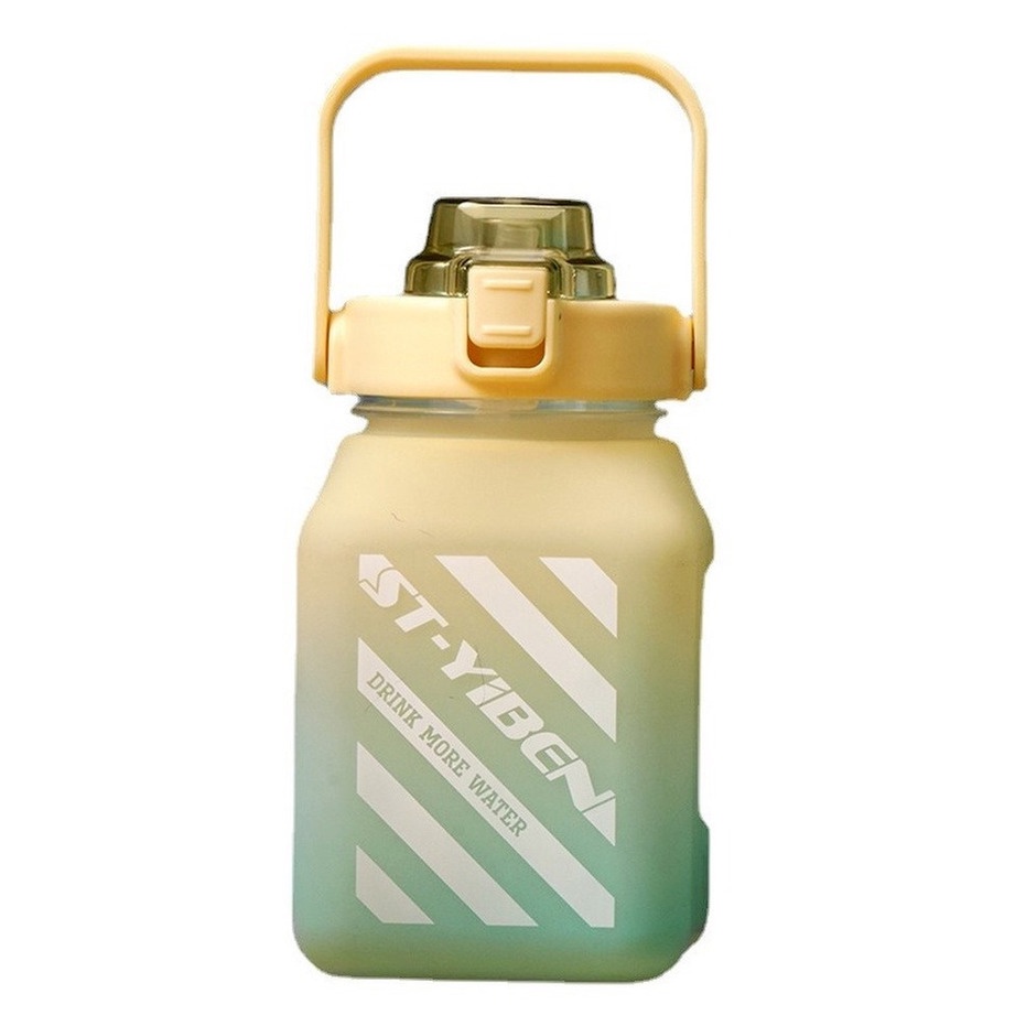 Bình Nước 1.5 Lít Tặng Sticker Dành Cho Người Lười Uống Nước Bình Nước Cute Có ống Hút, Vạch Chia Nhắc Giờ @SKVN