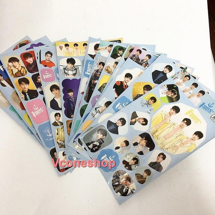 (12 tấm) Ảnh dán Sticker VƯƠNG TUẤN KHẢI TFBOYS in hình idols quà tặng trang trí dễ thương