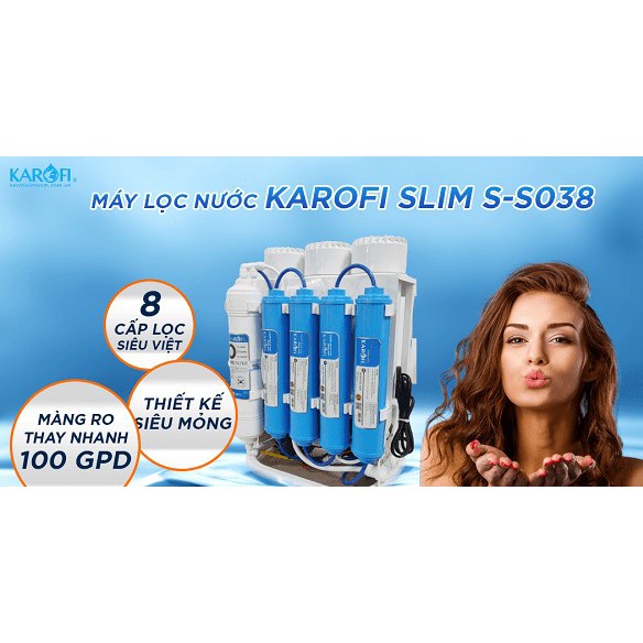 MÁY LỌC NƯỚC KAROFI SLIM S-S038