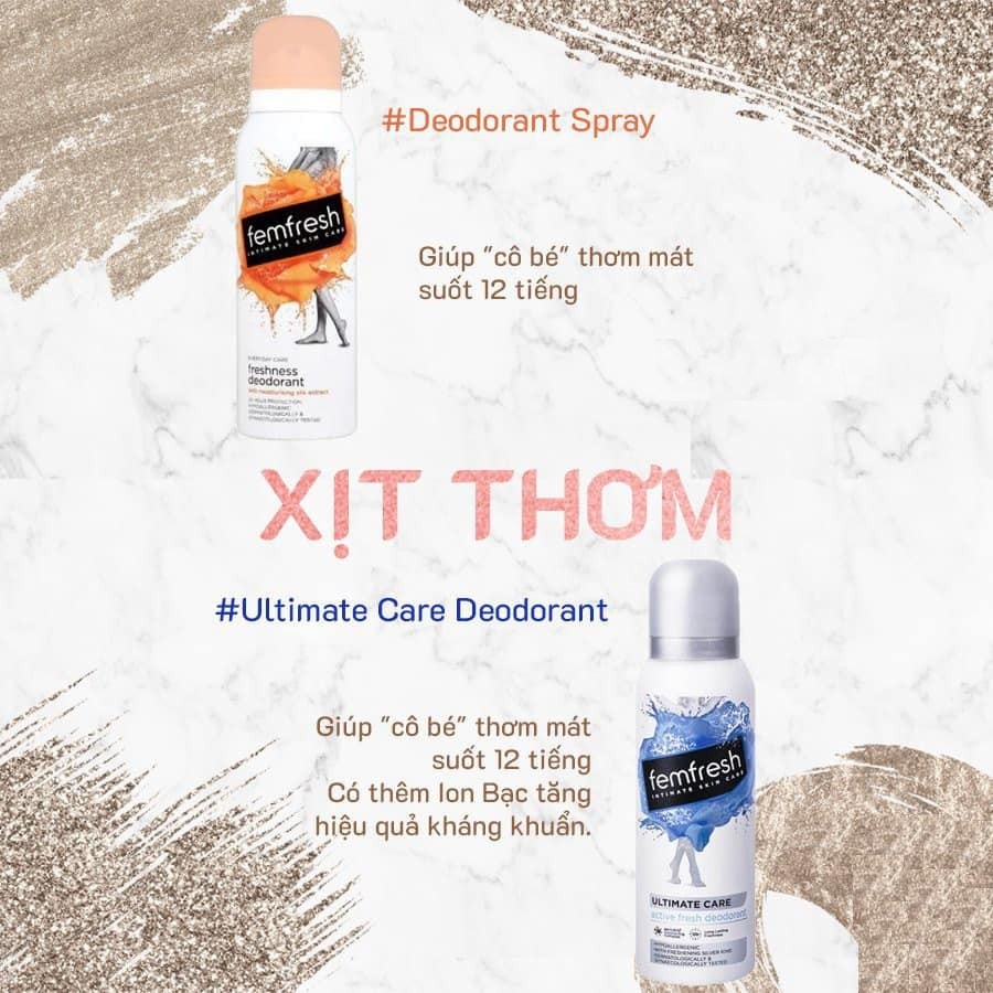 Xịt Thơm Mát Vùng Kín, Bảo Vệ Vùng Kín Luôn Khỏe Mạnh Femfresh Deodorant Spay 125ml (cam)