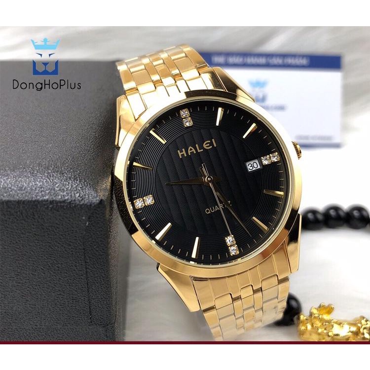 đồng hồ nam halei 562M dây vàng chống nước chống xước tốt