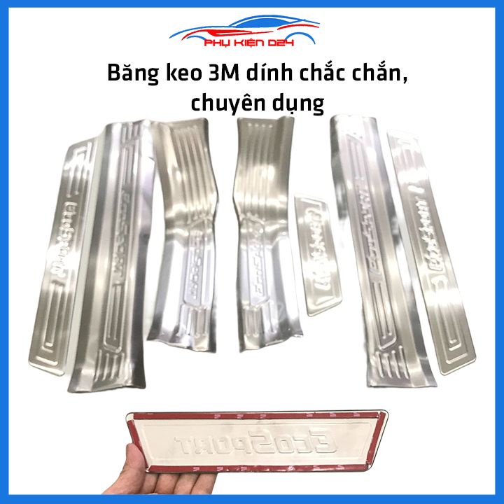 Bộ ốp bậc cửa trong ngoài nẹp bước chân Ecosport 2018-2023 Inox chống trầy trang trí xe