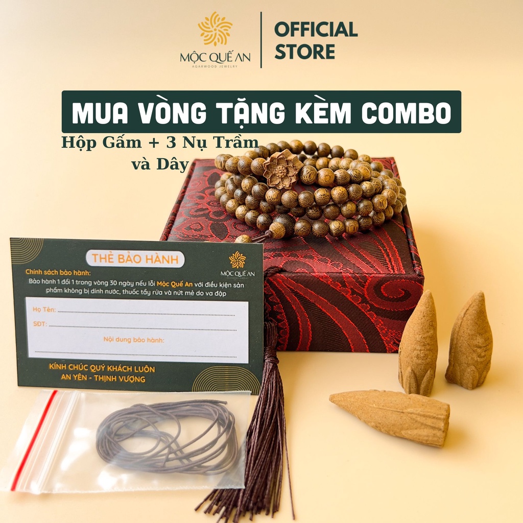 Vòng Tay Trầm Hương 108 Hạt 6mm Mix charm Hoa Sen Chuỗi Đeo Tay Gỗ Trầm Tốc Nam Nữ May Mắn Tài Lộc Bình An