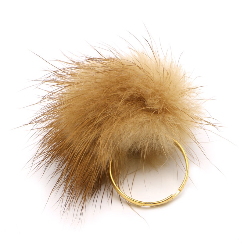 Nhẫn Đính Bóng Lông Bằng Nhựa Resin Thời Trang Cho Nữ