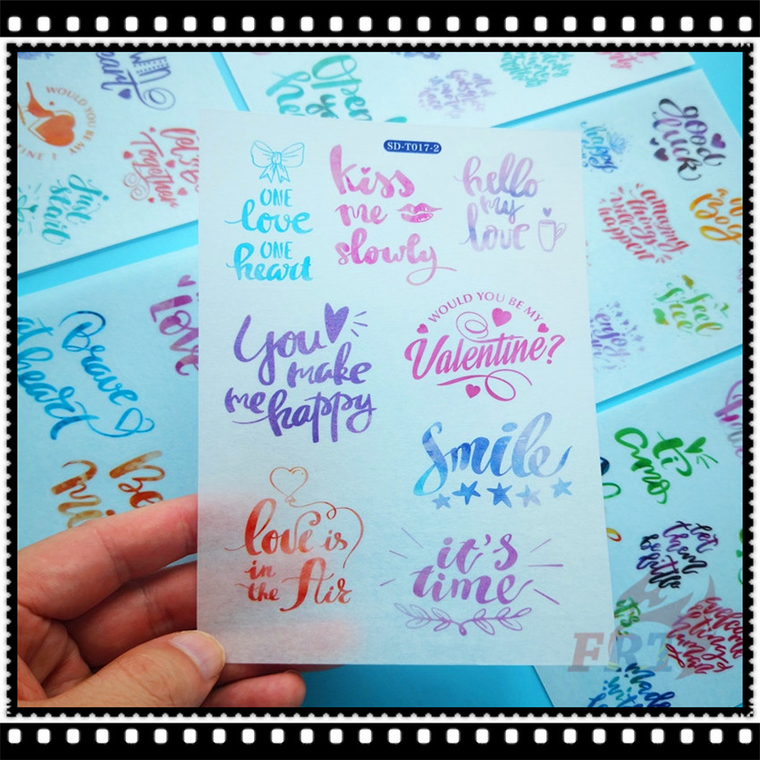 ❀ Sticker Chữ Tiếng Anh Xinh Xắn Dùng Trong Trang Trí ❀ Set 6 Tấm Sticker Dán Trang Trí Thời Trang