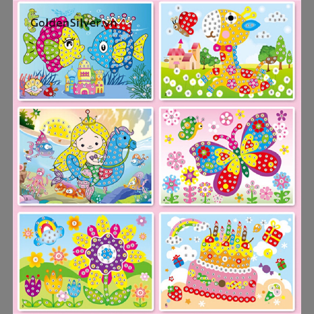 Tranh đính đá tự làm 5D giáo dục cho trẻ nhỏ tiện dụng DIY