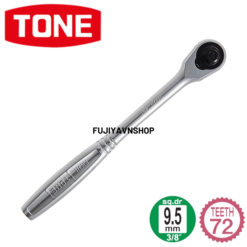 Cần vặn hai chiều có nút bấm tháo lắp Tone RH3H đầu 3/8" (72 răng)