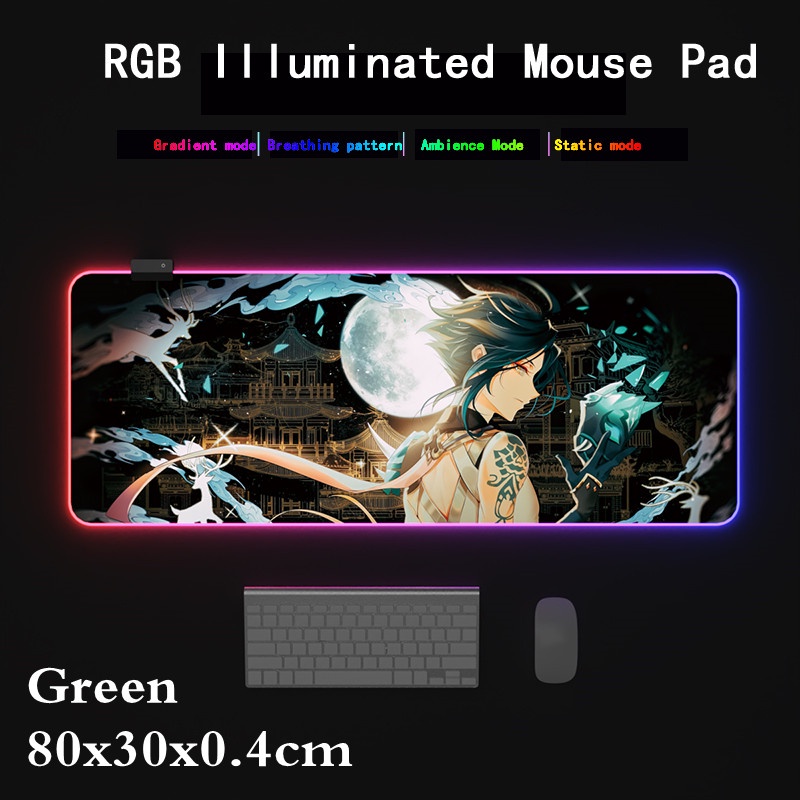 Tấm Lót Chuột Và Bàn Phím Chơi Game Cỡ Lớn Có Đèn Nền Led RGB In Hình Anime