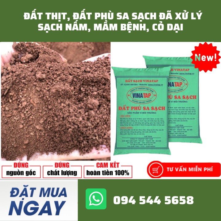 Đất Thịt, Đất Phù Sa Sạch Trồng Rau 50dm3/Bao. Đã Xử Lý Sạch Nấm, Mầm Bệnh, Cỏ Dại Giúp Cây Phát Triển Mạnh Mẽ, An Toàn
