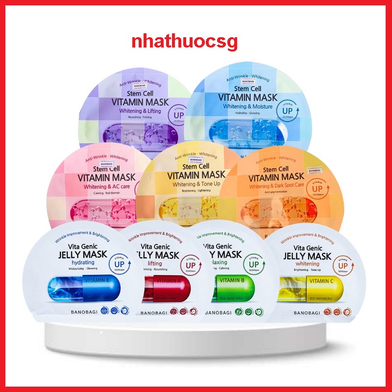 Mặt Nạ Giấy Banobagi Stem Cell Vitamin Mask Dưỡng Ẩm Ngừa Lão Hóa Phục Hồi Da