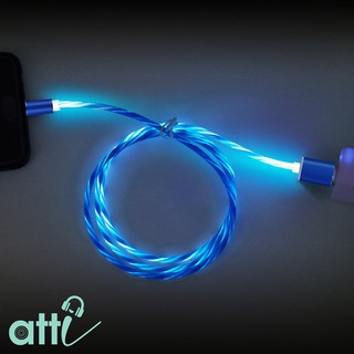 Dây Sạc Phát Sáng 7 Màu- Sạc từ tính, hít Nam Châm đầu Lightning tròn xoay 360 độ D0104