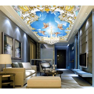 Tranh dán trần nhà tranh dán tường 3D bầu trời 8 BINBIN TN40 (Có in theo yêu cầu)