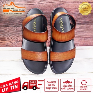 Dép xăng đan nam quai hậu làm bằng da bò thật , dép quai hậu cho nam da bò đi êm có ảnh và video thật