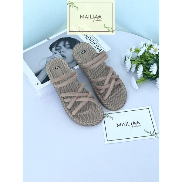 (Xả hàng lẻ size) Sandal nữ đế cói MAILIAA quai chéo dây (2 kiểu)