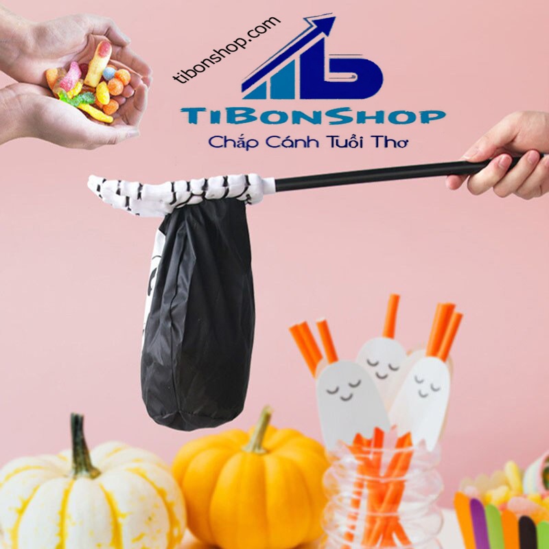 Túi xin kẹo Halloween Modacore hình bàn tay bí ngô ma quỷ túi xin kẹo
