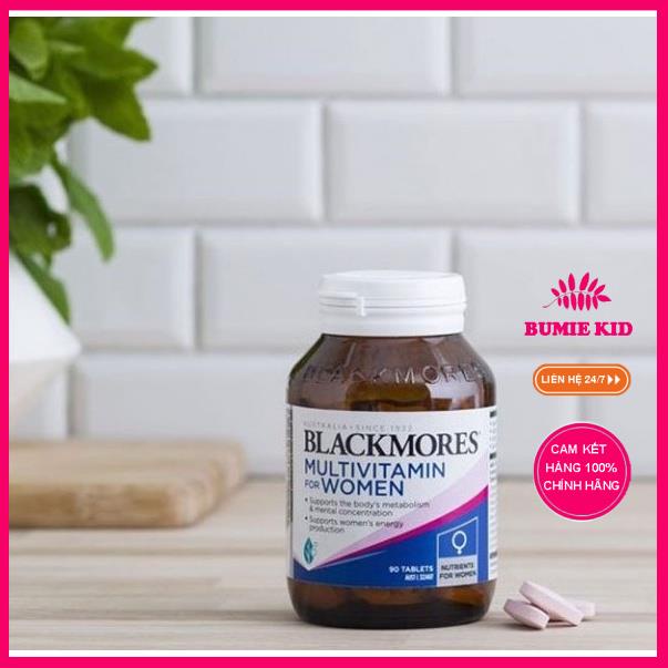 Viên uống vitamin tổng hợp nữ multivitamin Blackmores for women 50 viên Úc mẫu mới 2021 Bumkid shop