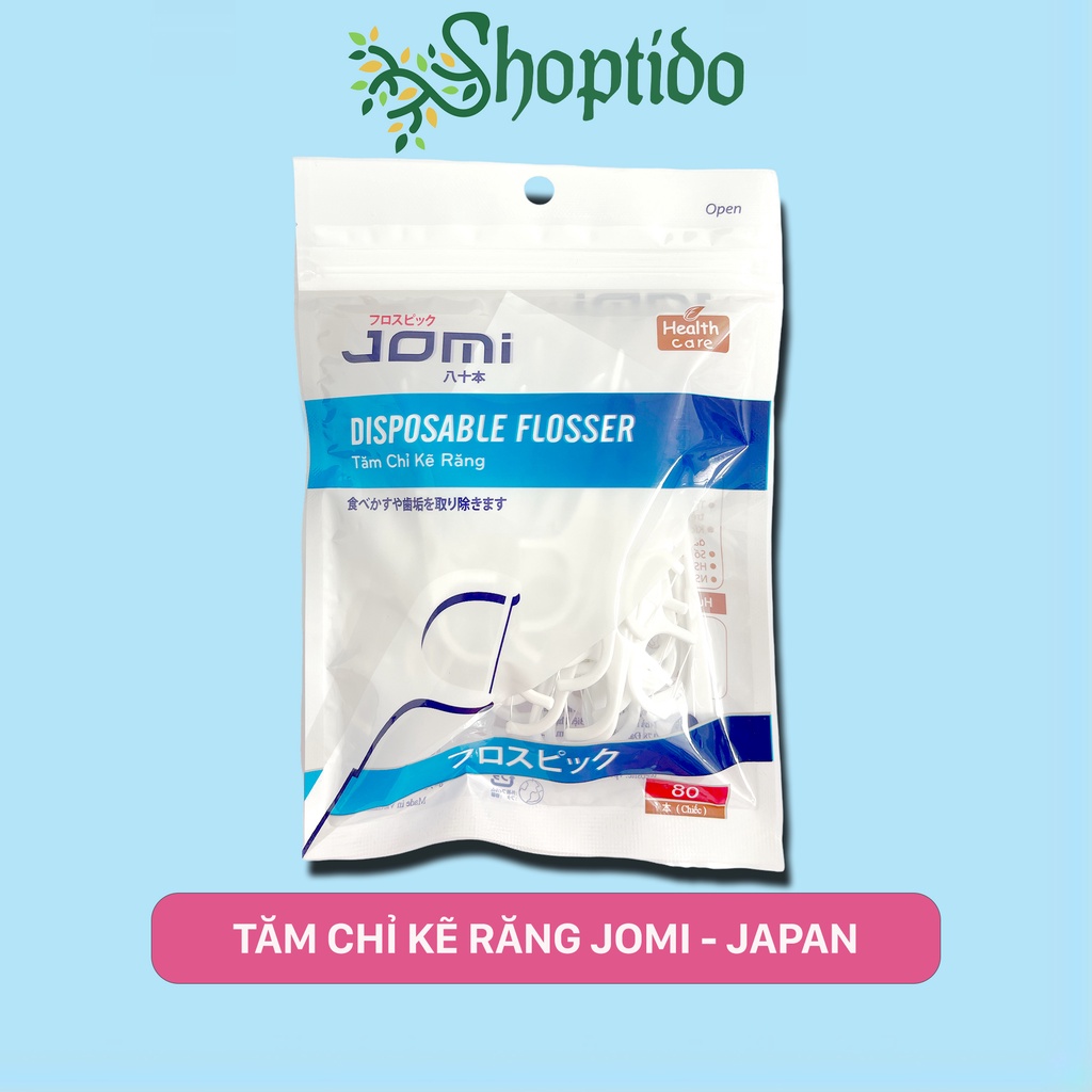Tăm chỉ nha khoa JOMI Nhật Bản sạch khuẩn cao cấp Gói 80 chiếc NPP Shoptido