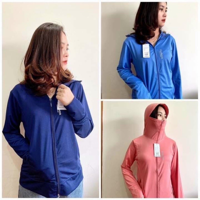 Áo Chống Nắng nữ 1 lớp Cao Cổ Nữ Túi Khóa Siêu Mát Chống Tia Uv size xl cho khách 52-62 kg