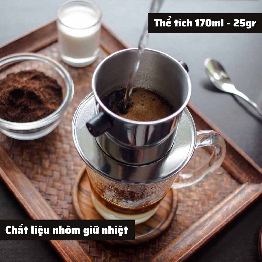 Phin pha cafe Việt Inox cao cấp 304 phin nhôm trung nguyên pha cà phê nguyên chất giữ nguyên hương vị đậm đà