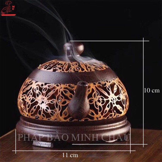 LƯ XÔNG GỖ ẤM TRÀ - NÂU