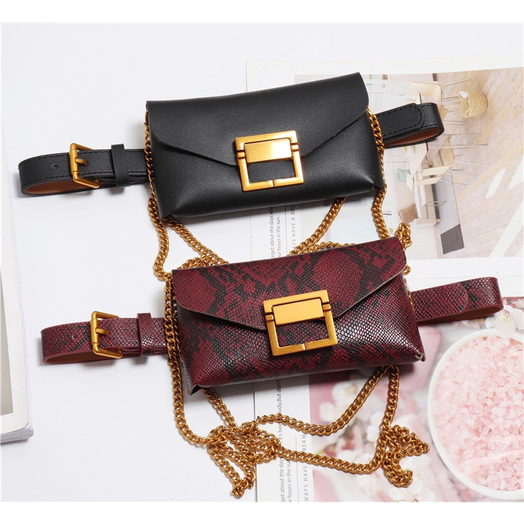 Túi đeo thắt lưng giả da rắn thời trang