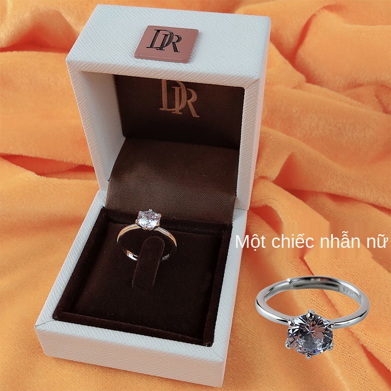 DR One Carat Sáu chiếc nhẫn cưới mô phỏng địa điểm tổ chức đám cặp nam và nữ kim cương giả có thể điều chỉnh