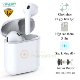Tai nghe Veger AirPlus Lite Chính Hãng Siêu Rẻ - Full cảm ứng, chống ồn, pin rất lâu