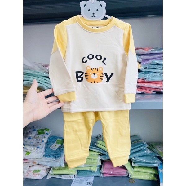 Bộ nỉ ấm GoodMama quần áo thu đông cho bé trai bé gái