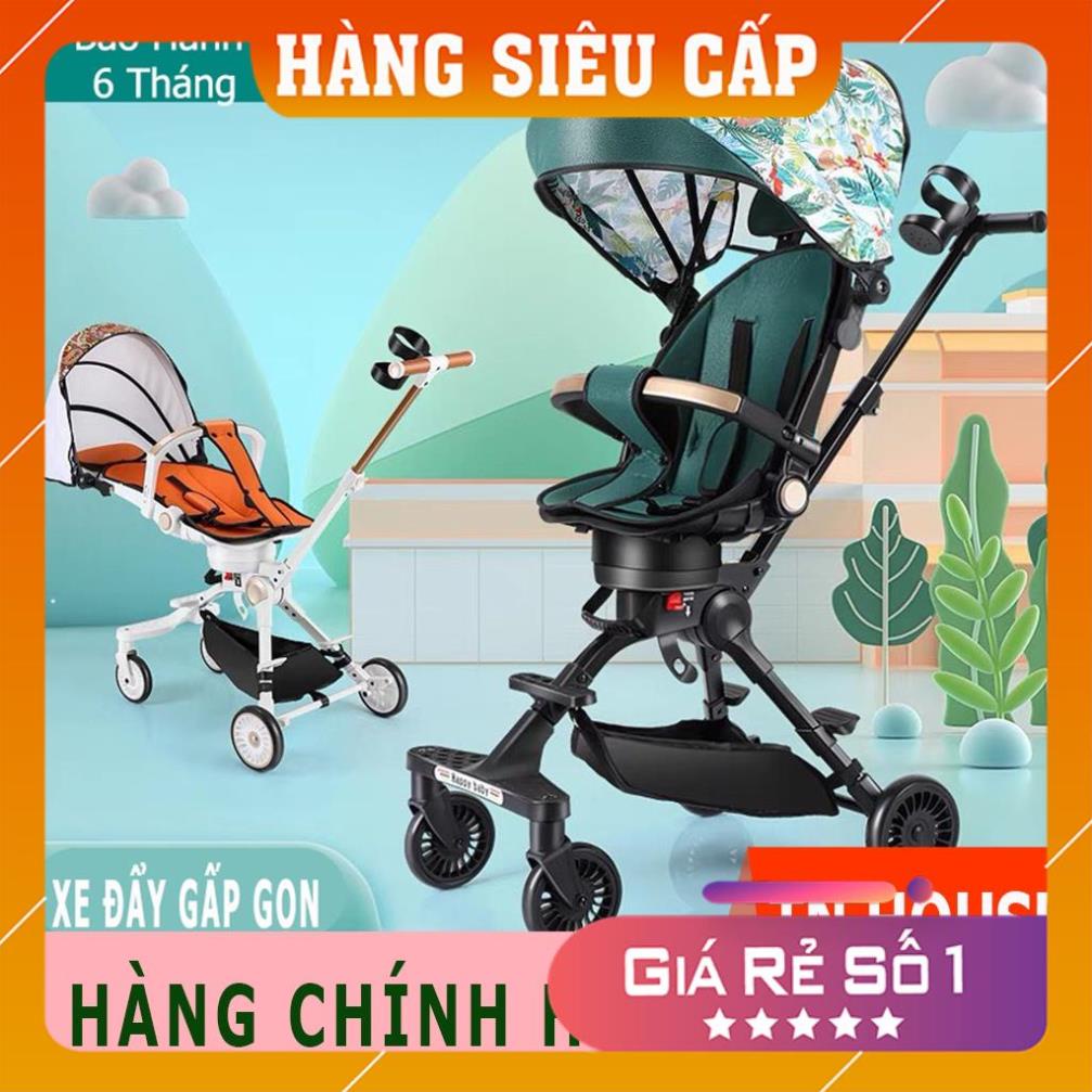 Xe đẩy gấp gọn cho bé đi du lịch, Xe đẩy cho bé 2 chiều ngả 3 tư thế cao cấp