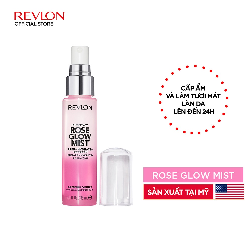 [Combo] Kem Nền Che Phủ Toàn Diện Lâu Phai Revlon Full Cover Foundationl và Xịt khoáng dưỡng da bắt sáng Rose Glow Mist