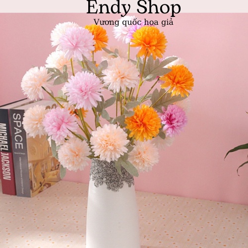 Hoa cúc giả cúc pansy 1 cành 3 bông trang trí nhà cửa, quán cafe, decor phòng, phụ kiện chụp ảnh - Endy Shop