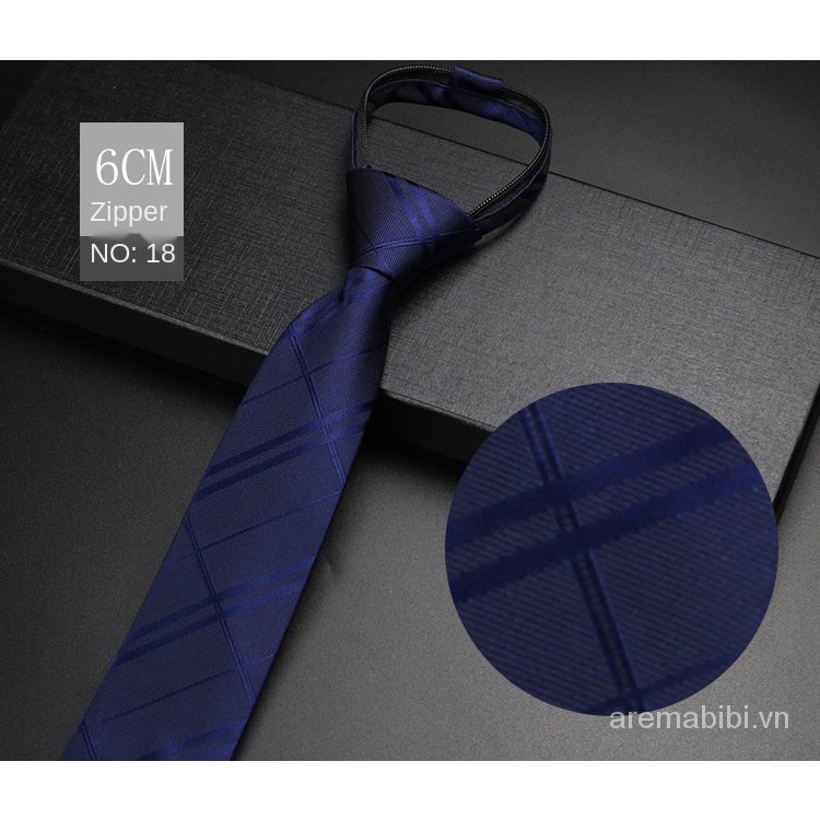 Cà vạt bản rộng 6cm thắt nút màu xám đen kiểu dáng thời trang cho nam