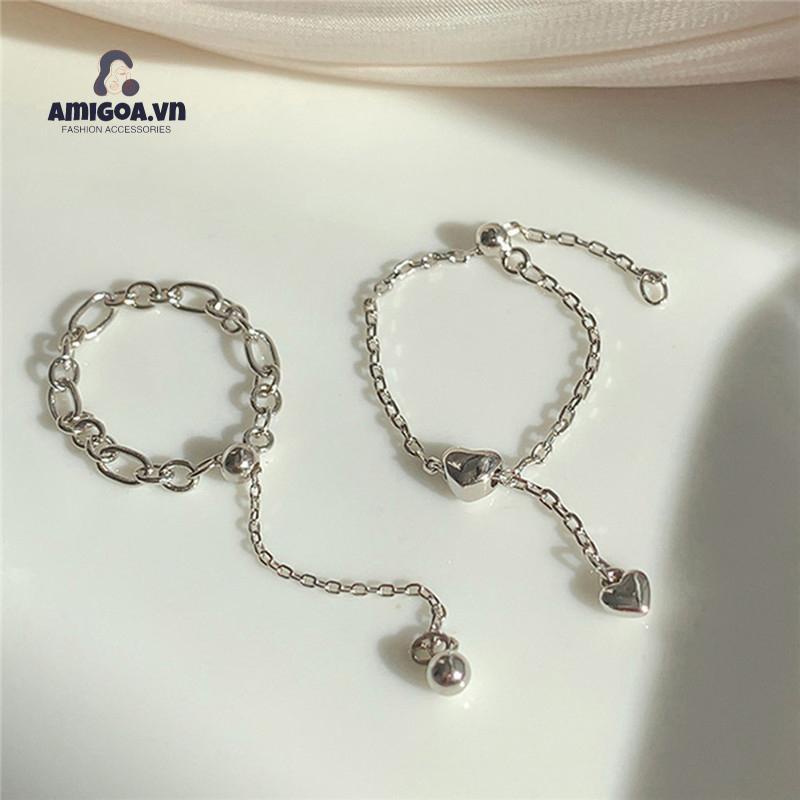 ✨✨ Nhẫn Dạng Chuỗi Xích Tình Yêu Phối Tua Rua Cá Tính Hợp Thời Trang Cho Nữ